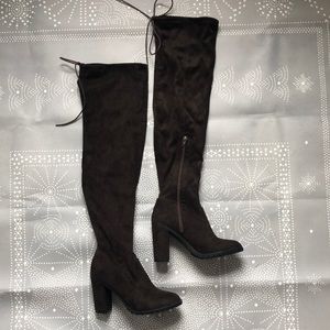 Never been worn! Over the knee brown boots